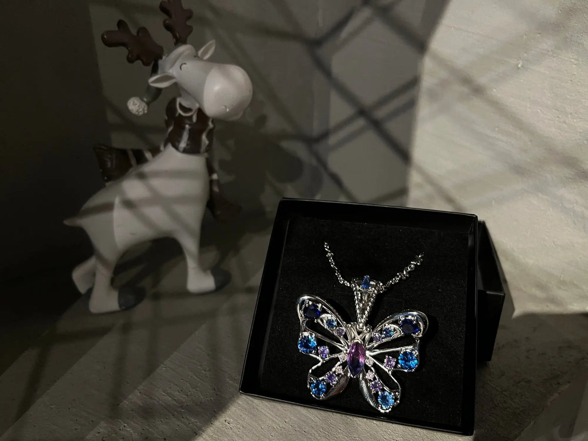 FunGirl Jewelry Multicolored Pear Cut Butterfly Charm Pendant Fungirljewelry