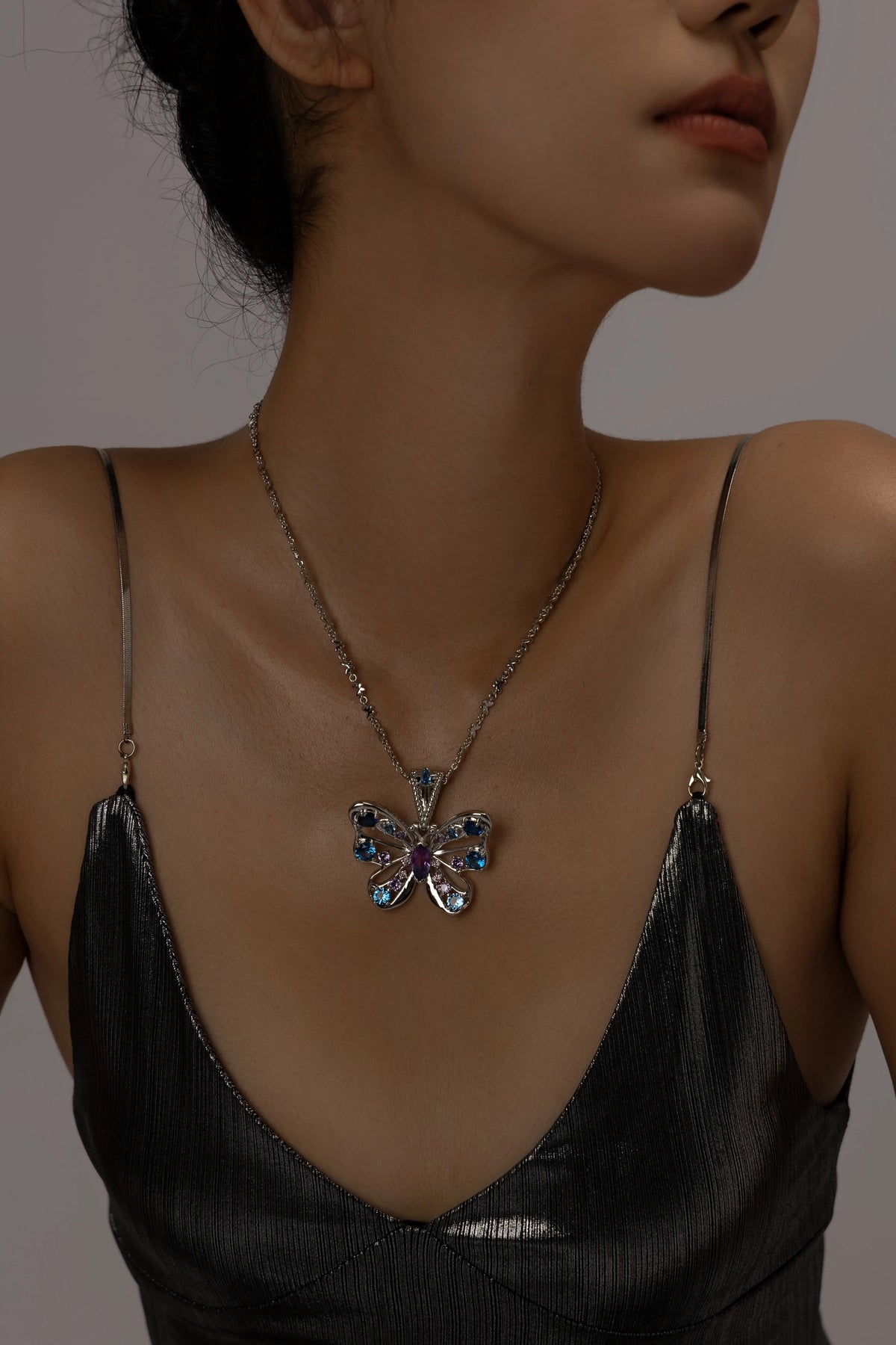 FunGirl Jewelry Multicolored Pear Cut Butterfly Charm Pendant Fungirljewelry